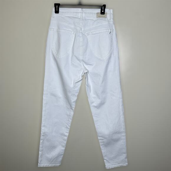 Current Elliot Arroyo Mom Jeans 27 Womens Blanc Wash White Pleated Tapered New - Picture 3 of 12